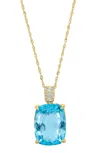 Savvy Cie Jewels 18k Gold Plated Over Sterling Silver 20mmx15mm Citrine 20.00gtw Pendant With Chain