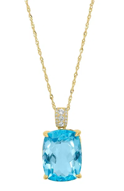 Savvy Cie Jewels 18k Gold Plated Over Sterling Silver 20mmx15mm Citrine 20.00gtw Pendant With Chain