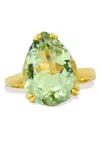Savvy Cie Jewels 18k Gold Plated Over Sterling Silver .925 6.80gtw Citrine Pear Shape Ring