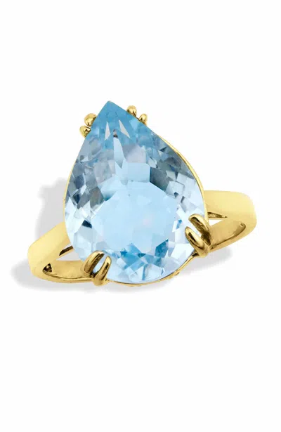 Savvy Cie Jewels 18k Gold Plated Over Sterling Silver .925 6.80gtw Citrine Pear Shape Ring