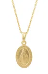 Savvy Cie Jewels 18k Gold Plated Over Sterling Silver .925 Miraculous Virgin Pendant With Chain In Gold