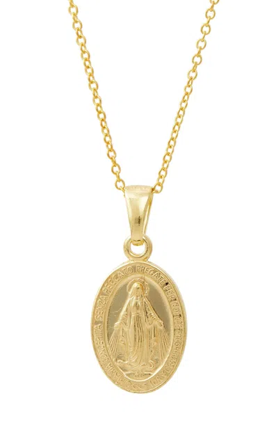 Savvy Cie Jewels 18k Gold Plated Over Sterling Silver .925 Miraculous Virgin Pendant With Chain