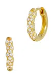 Savvy Cie Jewels 18k Gold Plated Over Sterling Silver .925 White Cz Hoop Earrings