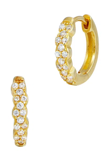 Savvy Cie Jewels 18k Gold Plated Over Sterling Silver .925 White Cz Hoop Earrings