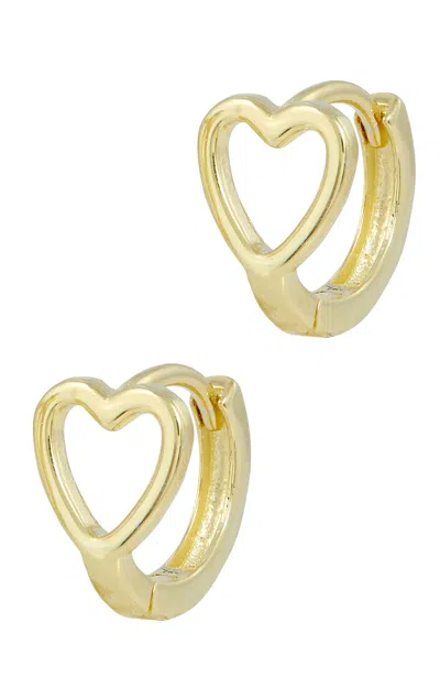 Savvy Cie Jewels 18k Gold Plated Over Sterling Silver Heart Earrings In Yellow