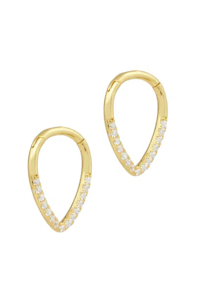 Savvy Cie Jewels 18k Gold Plated Over Sterling Silver Helix Earrings In Yellow