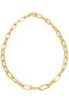 Savvy Cie Jewels 18k Gold Plated Paperclip Link Necklace In Yellow