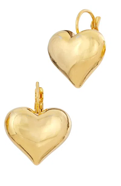 Savvy Cie Jewels 18k Gold Plated Puffy Heart Drop Earrings