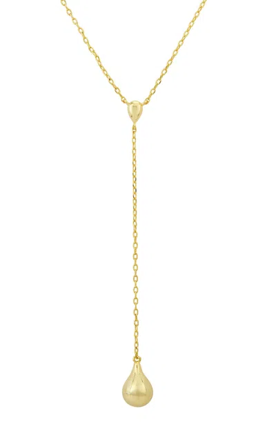 Savvy Cie Jewels 18k Gold Plated Teardrop Necklace In Yellow
