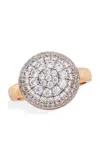 Savvy Cie Jewels 18k Gold Plated White Pave Dome Bold Statement Ring