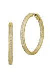 Savvy Cie Jewels 18k Gold Vermeil 1.5" Inside Out Hoop Earring In Yellow