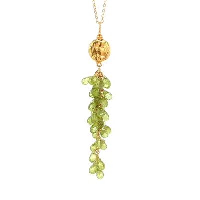 Savvy Cie Jewels 18k Gold Vermeil Faceted Green Amethyst Pendant Necklace