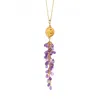 Savvy Cie Jewels 18k Gold Vermeil Faceted Green Amethyst Pendant Necklace In Multi