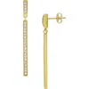 Savvy Cie Jewels 18k Gold Vermeil Linear Cz Drop Earrings In Gold