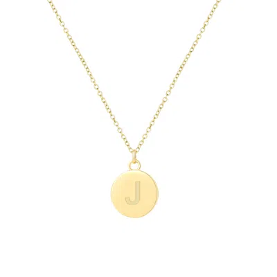 Savvy Cie Jewels 18k Gold Vermeil Over Sterling Silver Round Initial Pendant W/ Chain In Multi