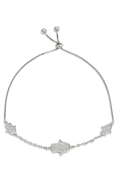 Savvy Cie Jewels 18k Gold Vermeil White Cz Hamsa Pull Bracelet