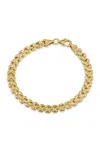 Savvy Cie Jewels 18k Italian Gold Plated Panther Link Bracelet In Yellow