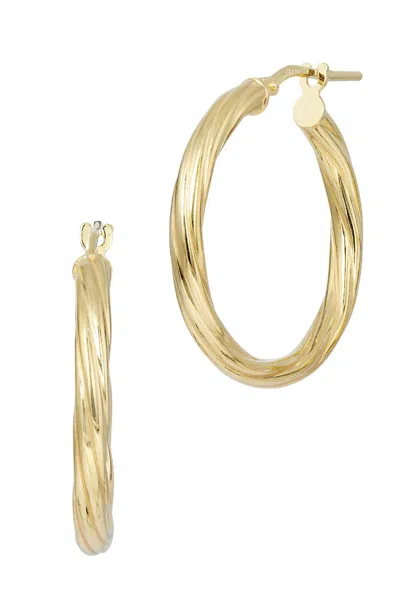 Savvy Cie Jewels 18k Italian Yellow Gold Plated Over Sterling Silver .925 Hoop Earrings