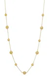 Savvy Cie Jewels 18k Yellow Gold Over Sterling Silver .925 Italian Ball Station Necklace 18" In Brown