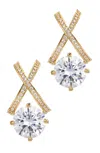 Savvy Cie Jewels 18k Yellow Gold Plated Bold Statement Drop Stud Earrings In Gold