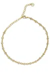 Savvy Cie Jewels 18k Yellow Gold Plated Cz Anklet In Gold