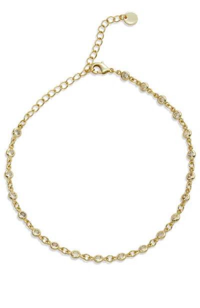 Savvy Cie Jewels 18k Yellow Gold Plated Cz Anklet