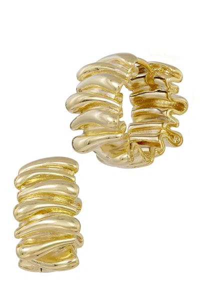 SAVVY CIE JEWELS 18K YELLOW GOLD PLATED FASHION HOOP EARRINGS