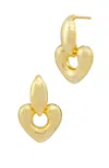 Savvy Cie Jewels 18k Yellow Gold Plated Heart Dangle Earrings In Gold