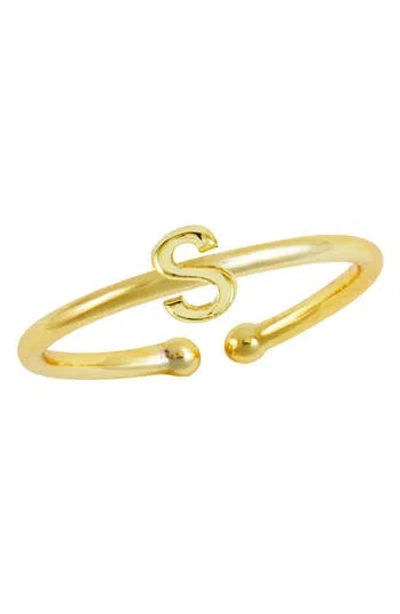 Savvy Cie Jewels 18k Yellow Gold Plated Initial Ring In Yellow