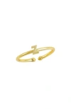 Savvy Cie Jewels 18k Yellow Gold Plated Initial Ring