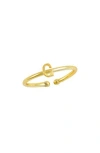 Savvy Cie Jewels 18k Yellow Gold Plated Initial Ring