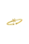 Savvy Cie Jewels 18k Yellow Gold Plated Initial Ring