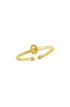 Savvy Cie Jewels 18k Yellow Gold Plated Initial Ring In Multi