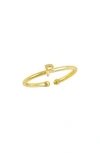 Savvy Cie Jewels 18k Yellow Gold Plated Initial Ring