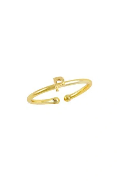 Savvy Cie Jewels 18k Yellow Gold Plated Initial Ring