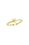 Savvy Cie Jewels 18k Yellow Gold Plated Initial Ring