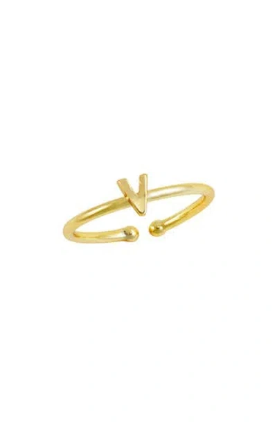 Savvy Cie Jewels 18k Yellow Gold Plated Initial Ring