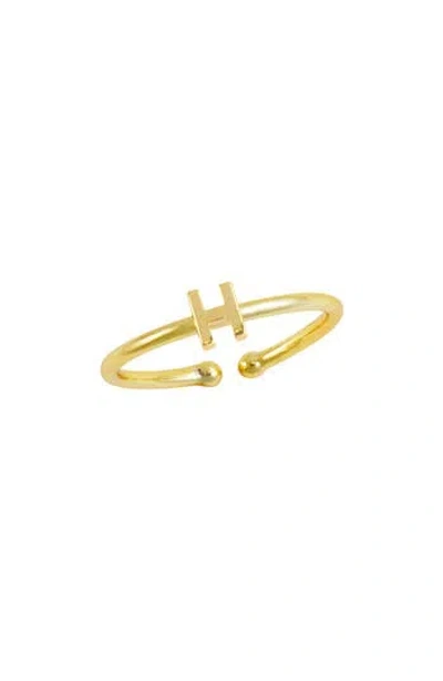 Savvy Cie Jewels 18k Yellow Gold Plated Initial Ring In Multi