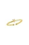 Savvy Cie Jewels 18k Yellow Gold Plated Initial Ring