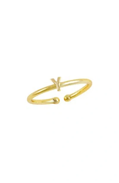 Savvy Cie Jewels 18k Yellow Gold Plated Initial Ring