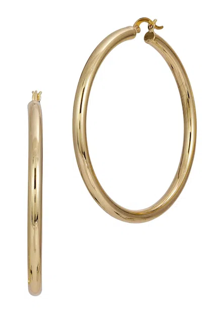 Savvy Cie Jewels 18k Yellow Gold Plated Large Hoop Earrings 2"