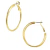 Savvy Cie Jewels 18k Yellow Gold Plated Medium Double Hoops Earrings In Gold