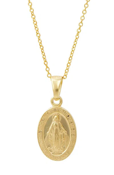 SAVVY CIE JEWELS 18K YELLOW GOLD PLATED MIRACULOUS VIRGIN NECKLACE