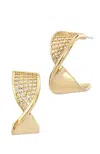 Savvy Cie Jewels Cubic Zirconia Twist C Hoop Earrings In Gold