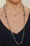 Savvy Cie Jewels 32" Jade-green Quartz Gemstone Necklace In Multi