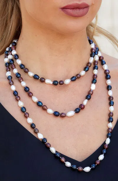Savvy Cie Jewels 64"dyed Multi Color Fresh Water Endless Pearl Necklace