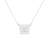 Savvy Cie Jewels .925 Sterling Silver Rhodium Plated Initial Pendant Necklace In Multi