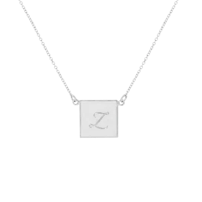Savvy Cie Jewels .925 Sterling Silver Rhodium Plated Initial Pendant Necklace In Multi