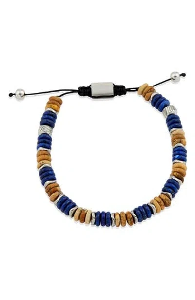 Savvy Cie Jewels Adjustable Beaded Bracelet In Blue