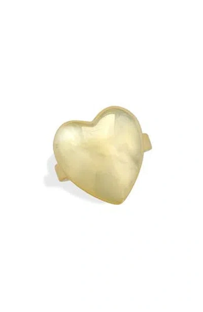 Savvy Cie Jewels Adjustable Puffy Heart Ring